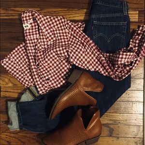📍Final Price Uniqlo Red & White Checkered Flannel